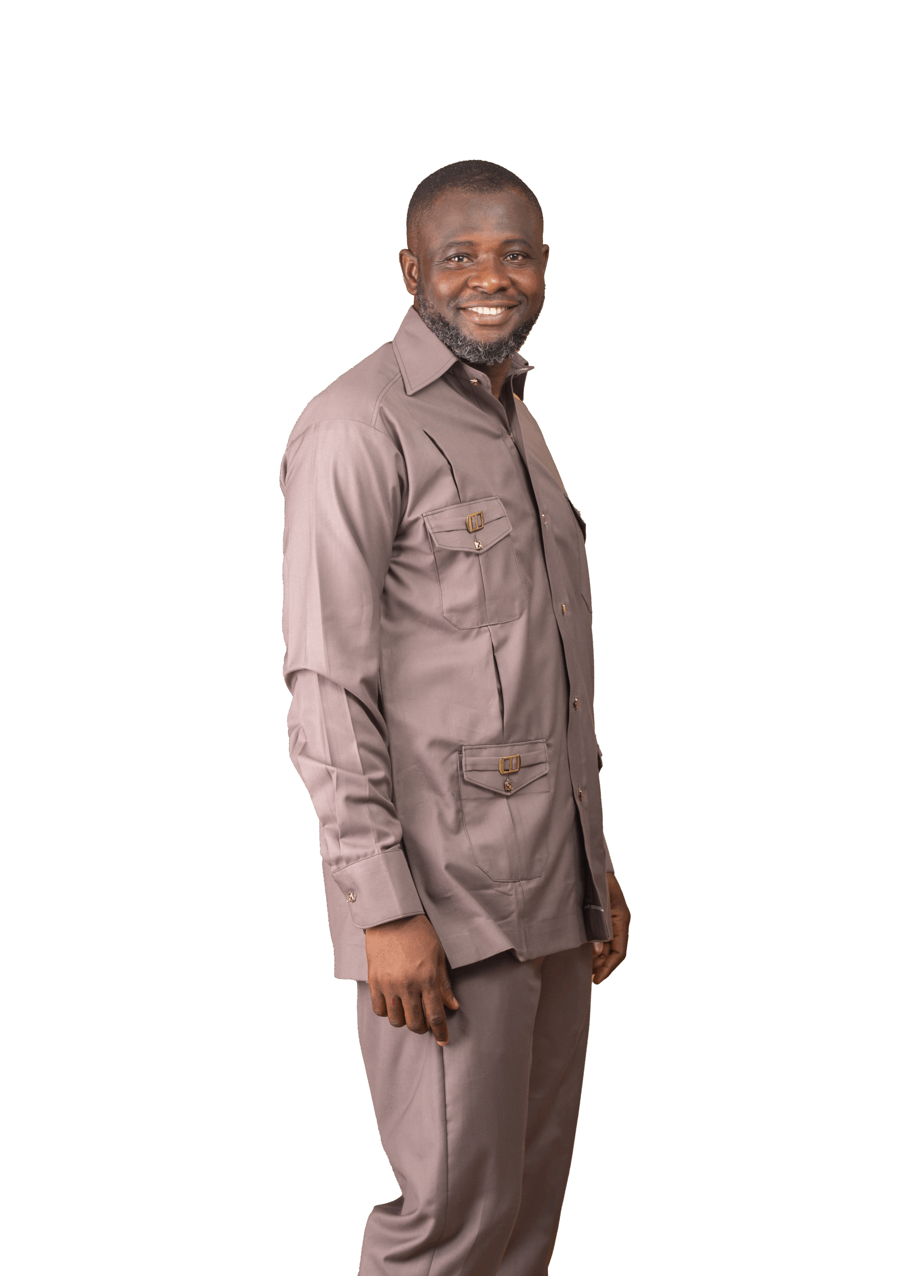 Sophisticated Men's Long-Sleeved Safari-Style Set