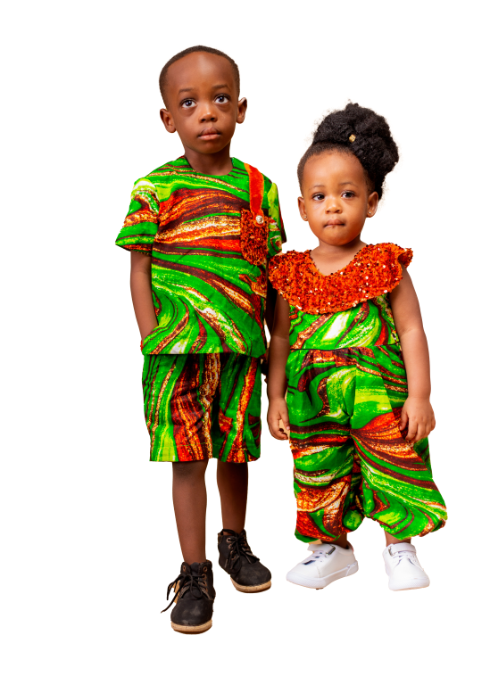 Vibrant Ankara Print Jumpsuit with Embellished Collar for Kids
